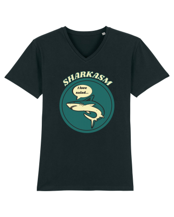 Sharkasm Funny Shark Pun Black