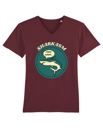Sharkasm Funny Shark Pun Burgundy