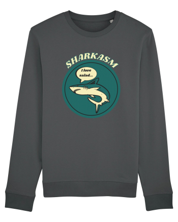 Sharkasm Funny Shark Pun Anthracite
