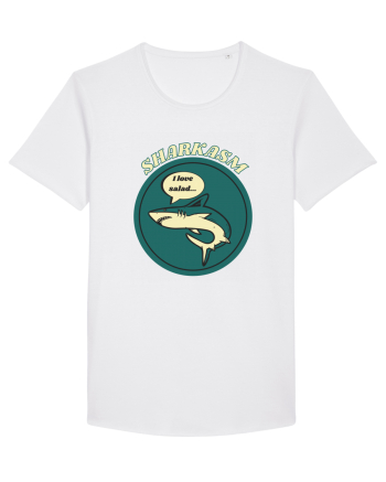 Sharkasm Funny Shark Pun White