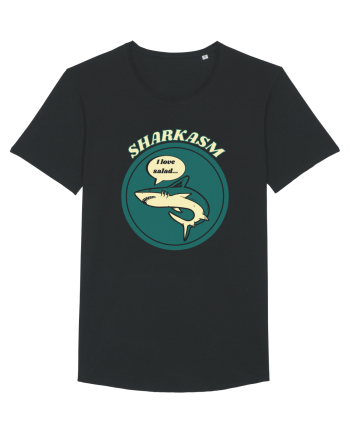 Sharkasm Funny Shark Pun Black