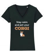 CORGI Tricou mânecă scurtă guler V Damă Evoker