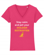 GOLDEN RETRIEVER Tricou mânecă scurtă guler V Damă Evoker