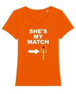 MATCH Tricou mânecă scurtă guler larg fitted Damă Expresser