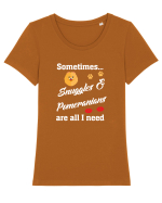 POMERANIAN Tricou mânecă scurtă guler larg fitted Damă Expresser