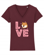 SHIBA INU Tricou mânecă scurtă guler V Damă Evoker