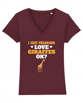 GIRAFFES Burgundy