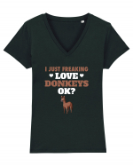 DONKEYS Tricou mânecă scurtă guler V Damă Evoker