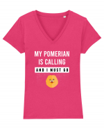 POMERANIAN Tricou mânecă scurtă guler V Damă Evoker