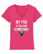 PUG Tricou mânecă scurtă guler V Damă Evoker