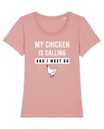 CHICKEN Tricou mânecă scurtă guler larg fitted Damă Expresser