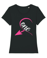 Valentines Day For Couple / pentru cupluri Tricou mânecă scurtă guler larg fitted Damă Expresser