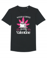 Weed And Coffee Is My Valentine Tricou mânecă scurtă guler larg Bărbat Skater