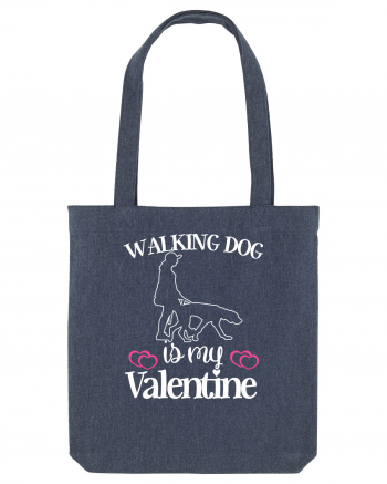 Walking Dog Is My Valentine Midnight Blue