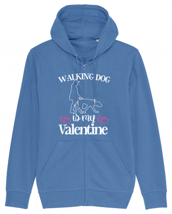 Walking Dog Is My Valentine Bright Blue