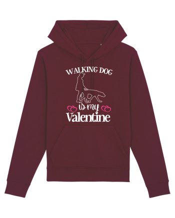 Walking Dog Is My Valentine Burgundy