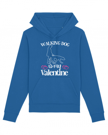 Walking Dog Is My Valentine Royal Blue
