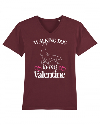 Walking Dog Is My Valentine Burgundy