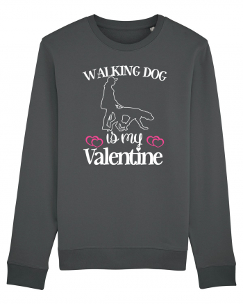 Walking Dog Is My Valentine Anthracite