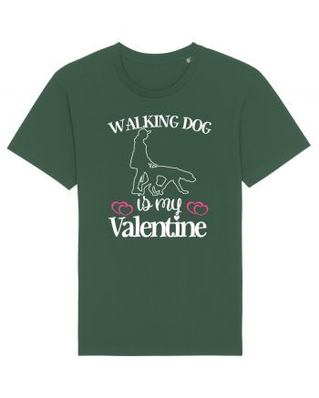 Walking Dog Is My Valentine Bottle Green