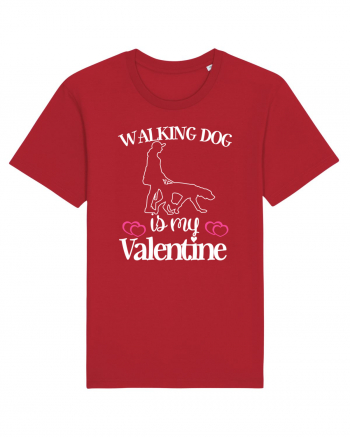 Walking Dog Is My Valentine Red