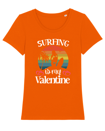 Surfing Is My Valentine Bright Orange