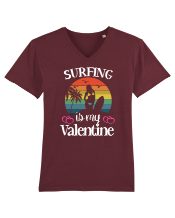 Surfing Is My Valentine Burgundy