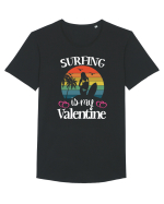 Surfing Is My Valentine Tricou mânecă scurtă guler larg Bărbat Skater