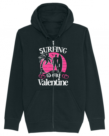 Surfing Is My Valentine Black