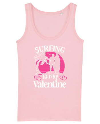 Surfing Is My Valentine Cotton Pink