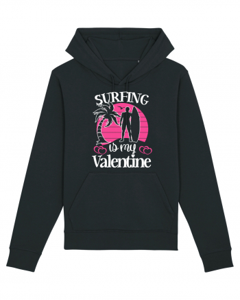 Surfing Is My Valentine Black