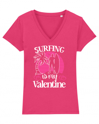 Surfing Is My Valentine Raspberry