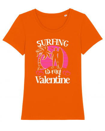 Surfing Is My Valentine Bright Orange