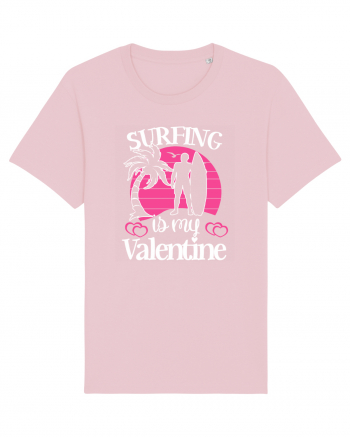 Surfing Is My Valentine Cotton Pink