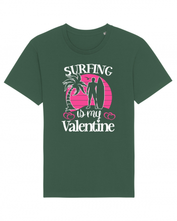 Surfing Is My Valentine Bottle Green