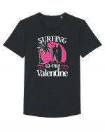 Surfing Is My Valentine Tricou mânecă scurtă guler larg Bărbat Skater