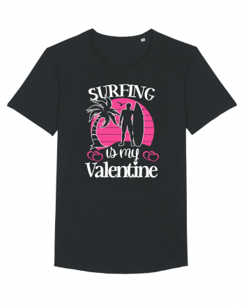 Surfing Is My Valentine Black