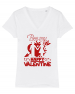 Be My Valentine / pentru cupluri Tricou mânecă scurtă guler V Damă Evoker