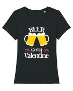 Beer Is My Valentine Tricou mânecă scurtă guler larg fitted Damă Expresser