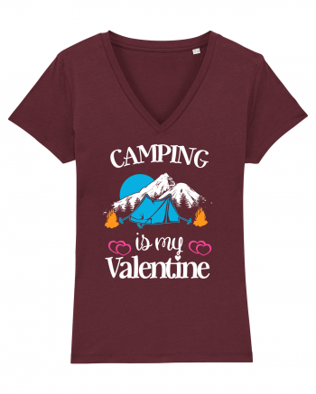 Camping Is My Valentine Burgundy