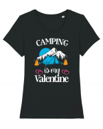 Camping Is My Valentine Tricou mânecă scurtă guler larg fitted Damă Expresser