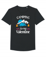 Camping Is My Valentine Tricou mânecă scurtă guler larg Bărbat Skater