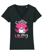 Coffee Is My Valentine Tricou mânecă scurtă guler V Damă Evoker