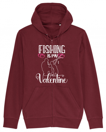 Fishing Is My Valentine Burgundy