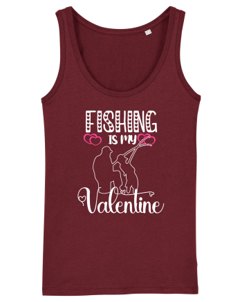 Fishing Is My Valentine Burgundy