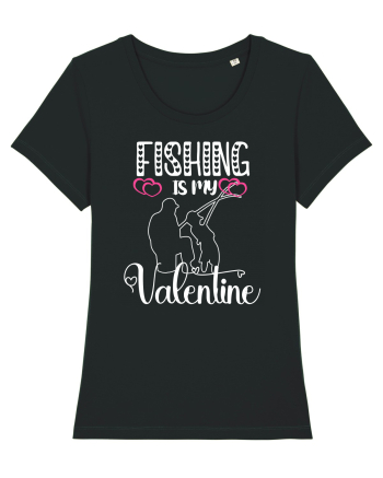 Fishing Is My Valentine Black