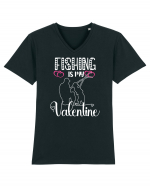 Fishing Is My Valentine Tricou mânecă scurtă guler V Bărbat Presenter