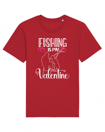 Fishing Is My Valentine Red