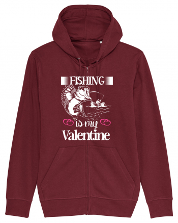 Fishing Is My Valentine Burgundy