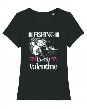 Fishing Is My Valentine Black